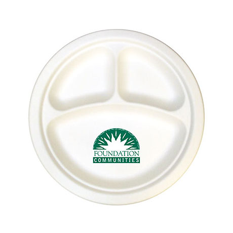 Product Photo 1 Biodegradable 3-Section Paper Plate, 10"