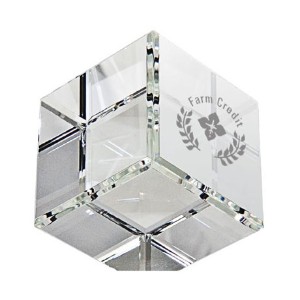 Standing Crystal Cube Paperweight - MY2560
