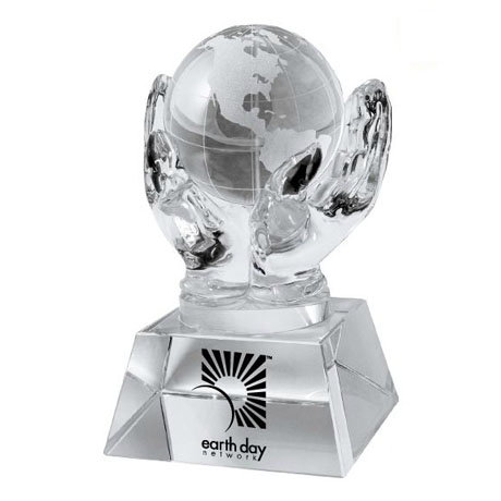 Product Photo 1 Crystal Hands & Globe Desk Sculpture