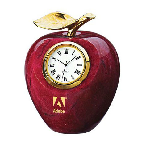 Product Photo 1 Marble Apple Clock w/ Gold Leaf