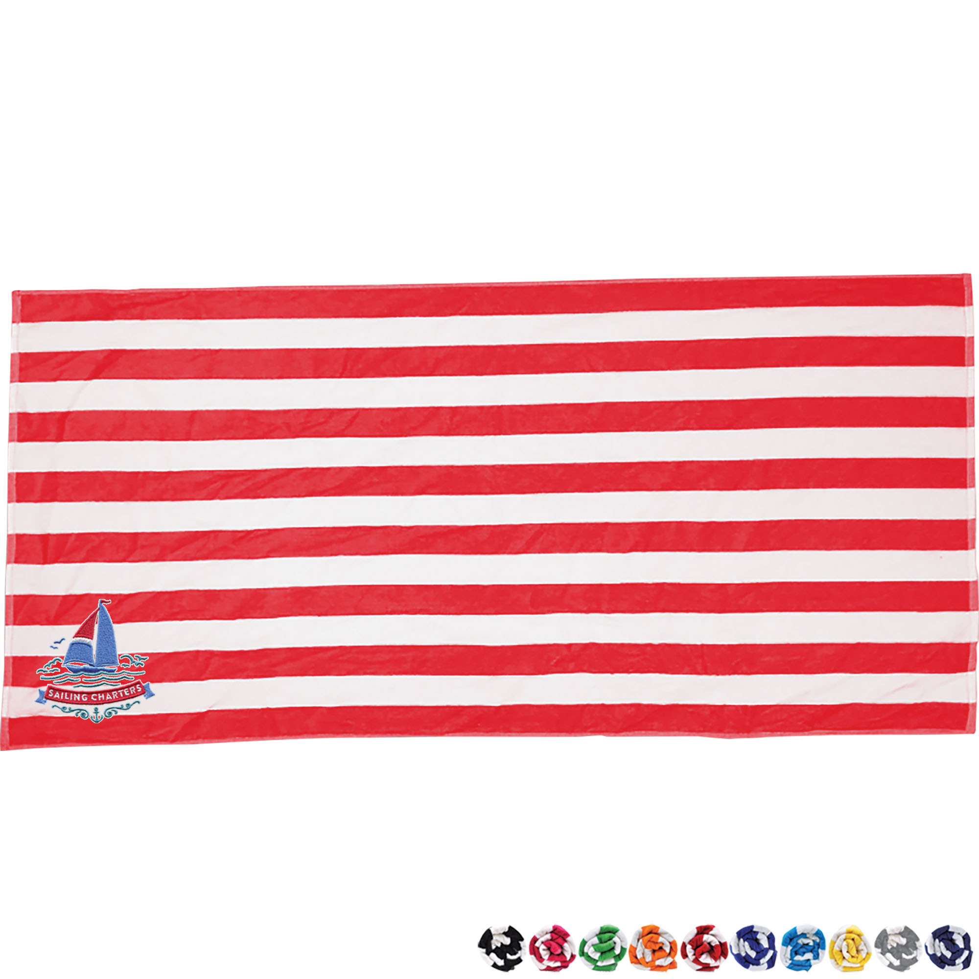 Product Photo 1 Turkish Signature Cabana Stripe Basic Weight Beach Towel, 10.5 lbs.