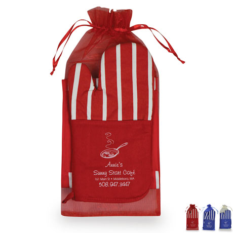 Product Photo 1 Striped Apron & Oven Mitt Combo Set