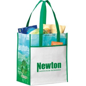 Windsor Laminated Non-Woven Shopper, Kelly Green Pattern - GM3457