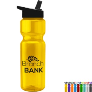 Transparent Sports Bottle, 28oz. - Flip Straw Lid - GY3048