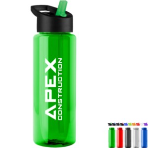 Guzzler Transparent Sport Bottle, 32oz. - Flip Straw Lid - GY3049