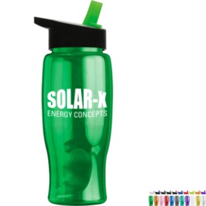 Transparent Grip Poly-Pure Sport Bottle, 27oz. - Flip Straw Lid - GY3057
