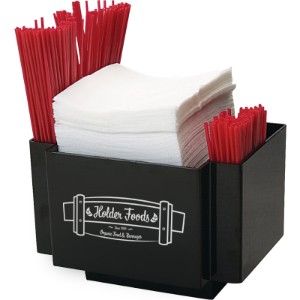 Napkin & Straw Table Caddy, 2 Compartments - GO1115