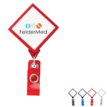 Jumbo Diamond Retractable Badgeholder, Alligator Clip