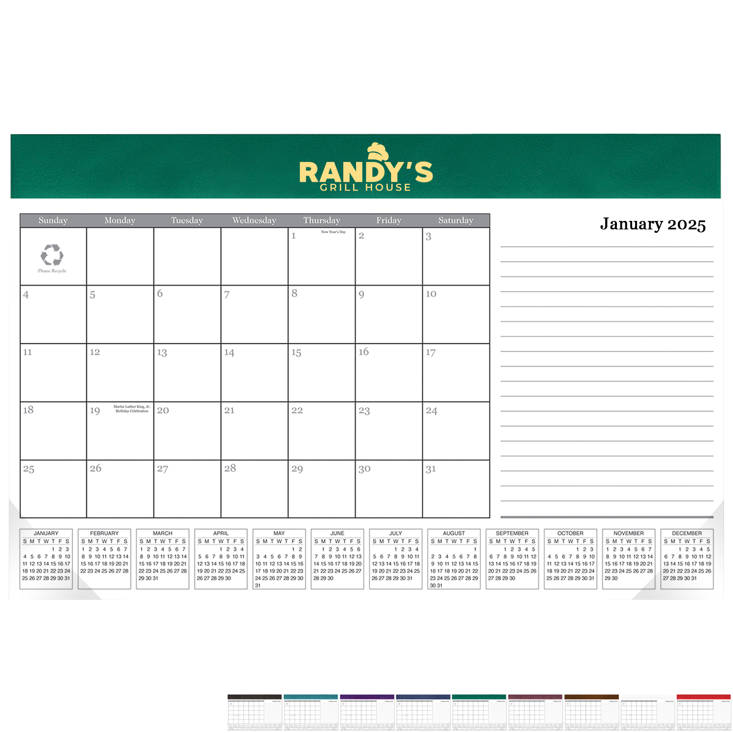 Product Photo 1 Desk Pad Calendar, 11" x 17"