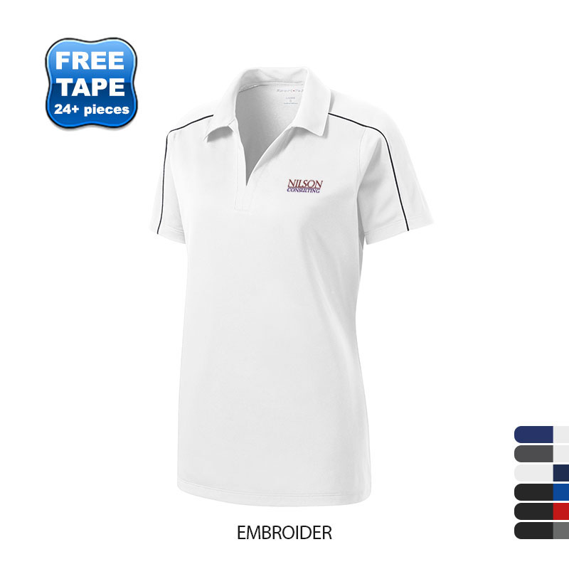 Product Photo 1 Sport-Tek® Micropique Sport-Wick® Piped Ladies' Performance Polo