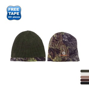 Reversible Camo and Waffle Knit Beanie - AM3085