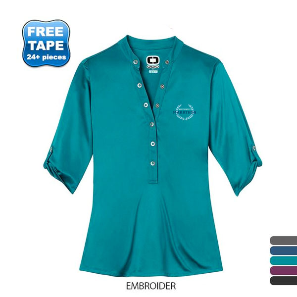 Product Photo 1 OGIO® Crush Ladies' Henley Style Performance Polo