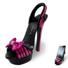 Photo 4 High Heel Shoe Phone Stand - Pink Zebra Sandal