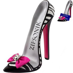 High Heel Shoe Phone Stand - Pink Bow Zebra - MY3024