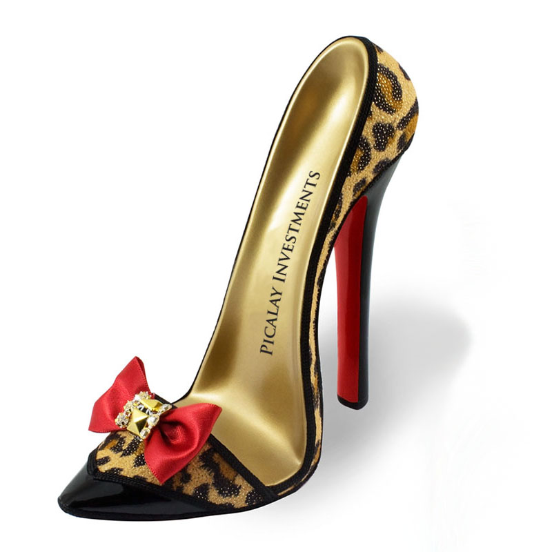 Product Photo 1 High Heel Shoe Phone Stand - Red Bow Leopard