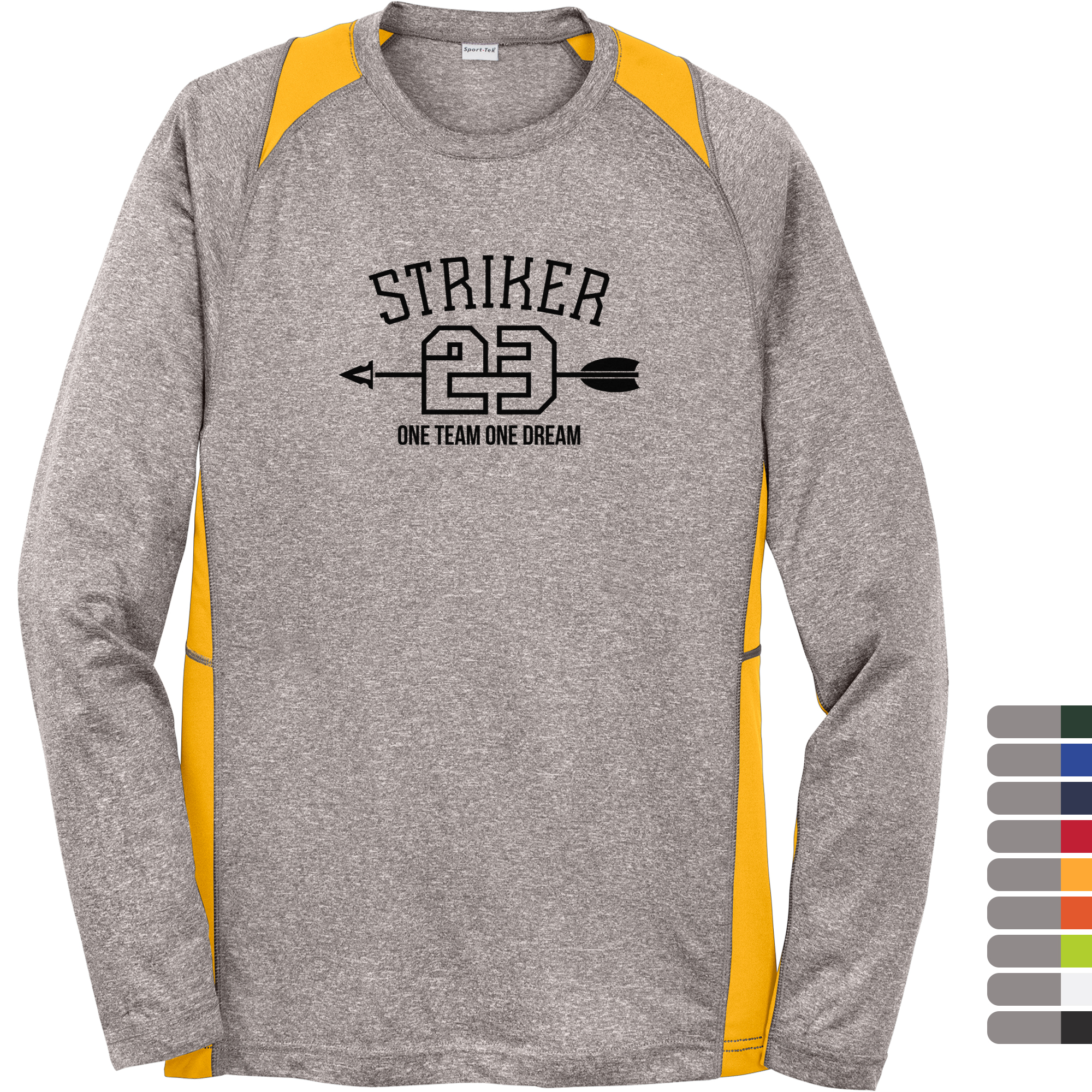 Product Photo 1 Sport-Tek® Heather Colorblock Contender™ Long Sleeve Performance Tee