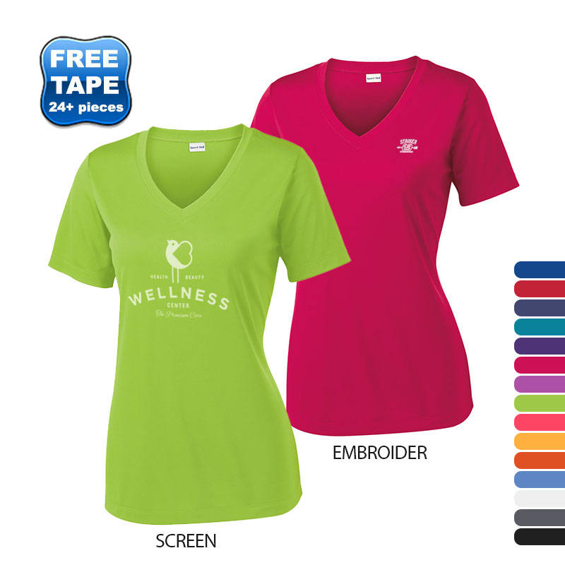 Product Photo 1 Sport-Tek® PosiCharge™ Competitor™ Ladies' Interlock Performance V-Neck Tee