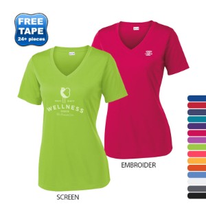 Sport-Tek® PosiCharge™ Competitor™ Ladies' Interlock Performance V-Neck Tee - WG3045