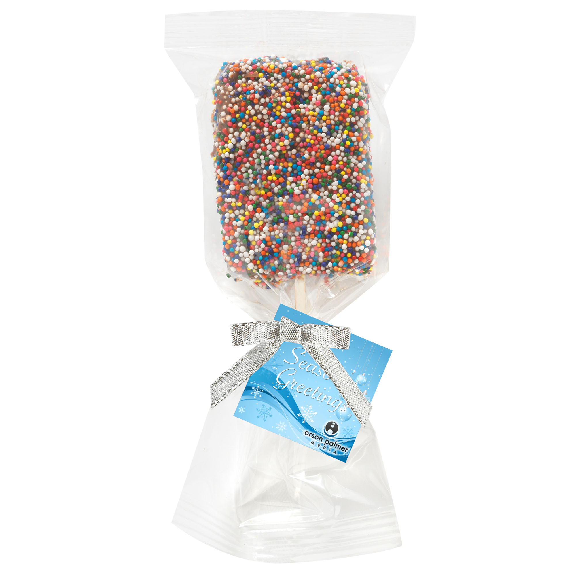 Product Photo 1 Chocolate Covered Crispy Pop with Rainbow Nonpareil Sprinkles
