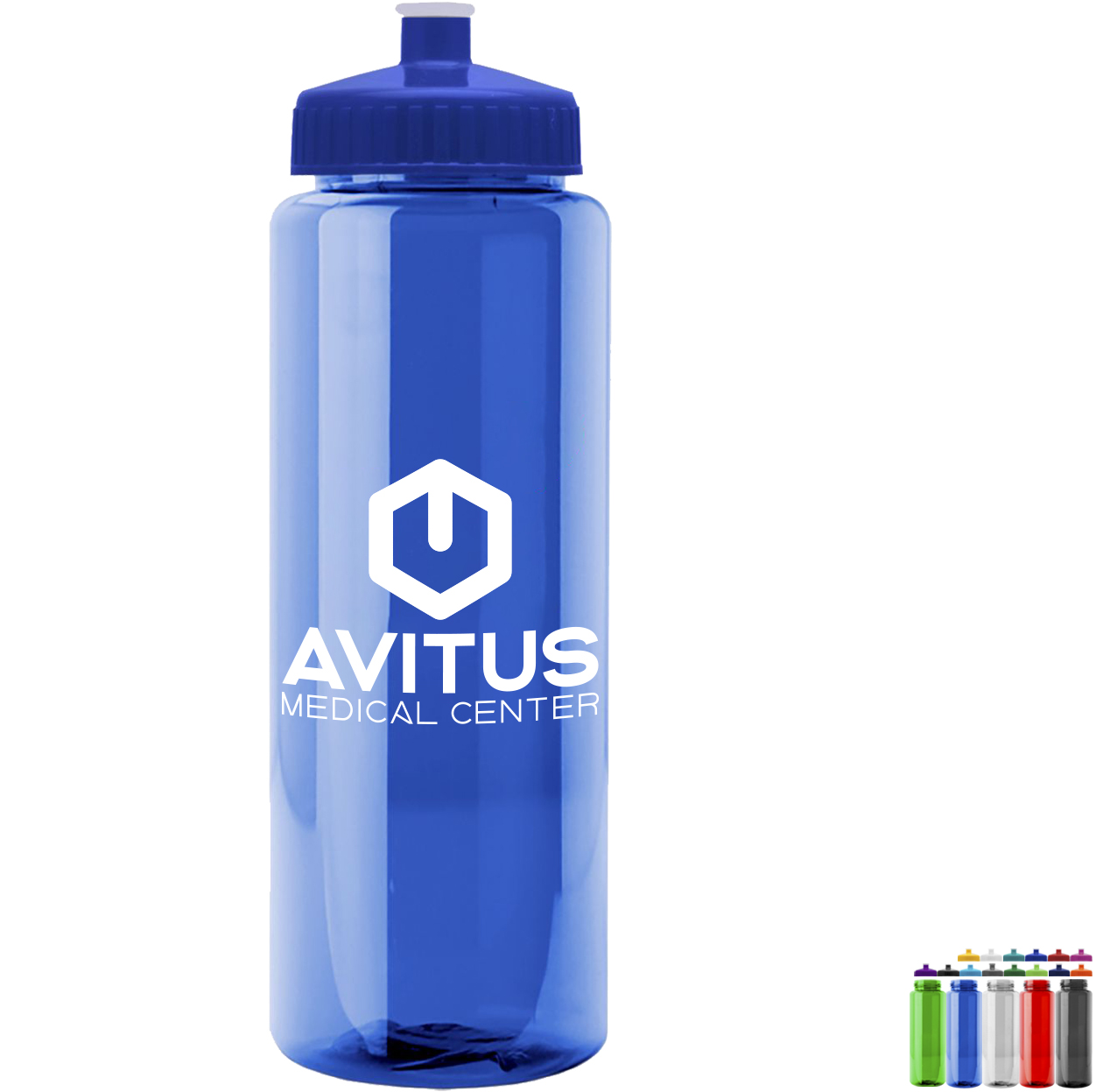 Product Photo 1 Guzzler Transparent Sport Bottle, 32oz. - Push/Pull Lid