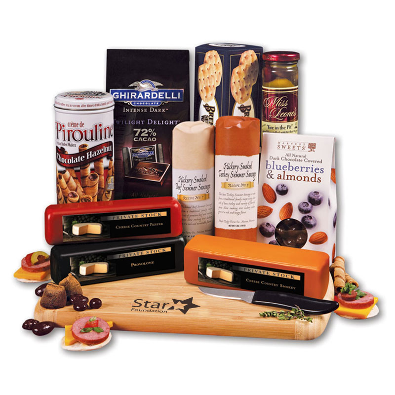 Product Photo 1 Extravagant Meat & Cheese Gift Set with Bamboo Cutting Board