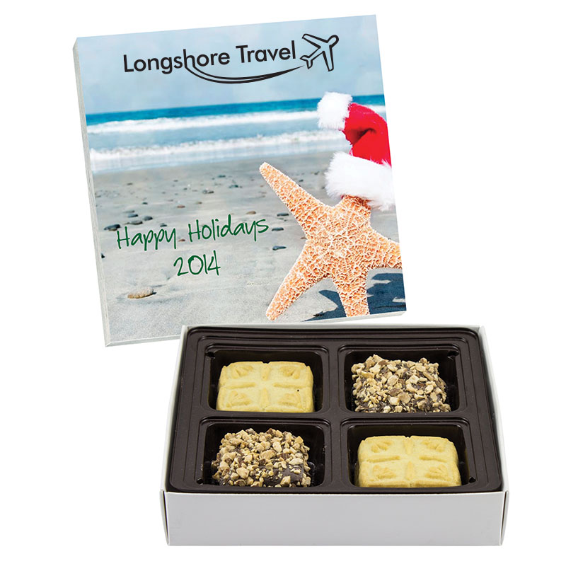 Product Photo 1 Square Custom Candy Box w/ Shortbread Cookies & Buttercrunch