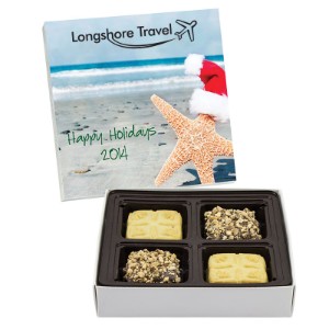 Square Custom Candy Box w/ Shortbread Cookies & Buttercrunch - ZA3083