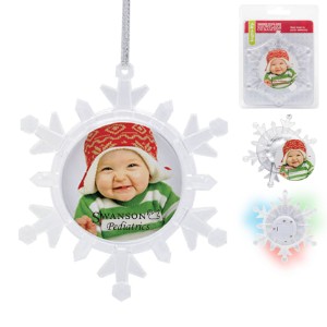 Light Up Photo Snowflake Photo Ornament - IL6236