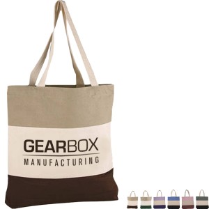 Triple Band Cotton Canvas Tote - SU5015