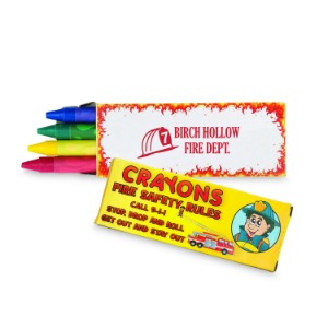 Four Pack Crayons, Fire Safety Design Custom - WO1125
