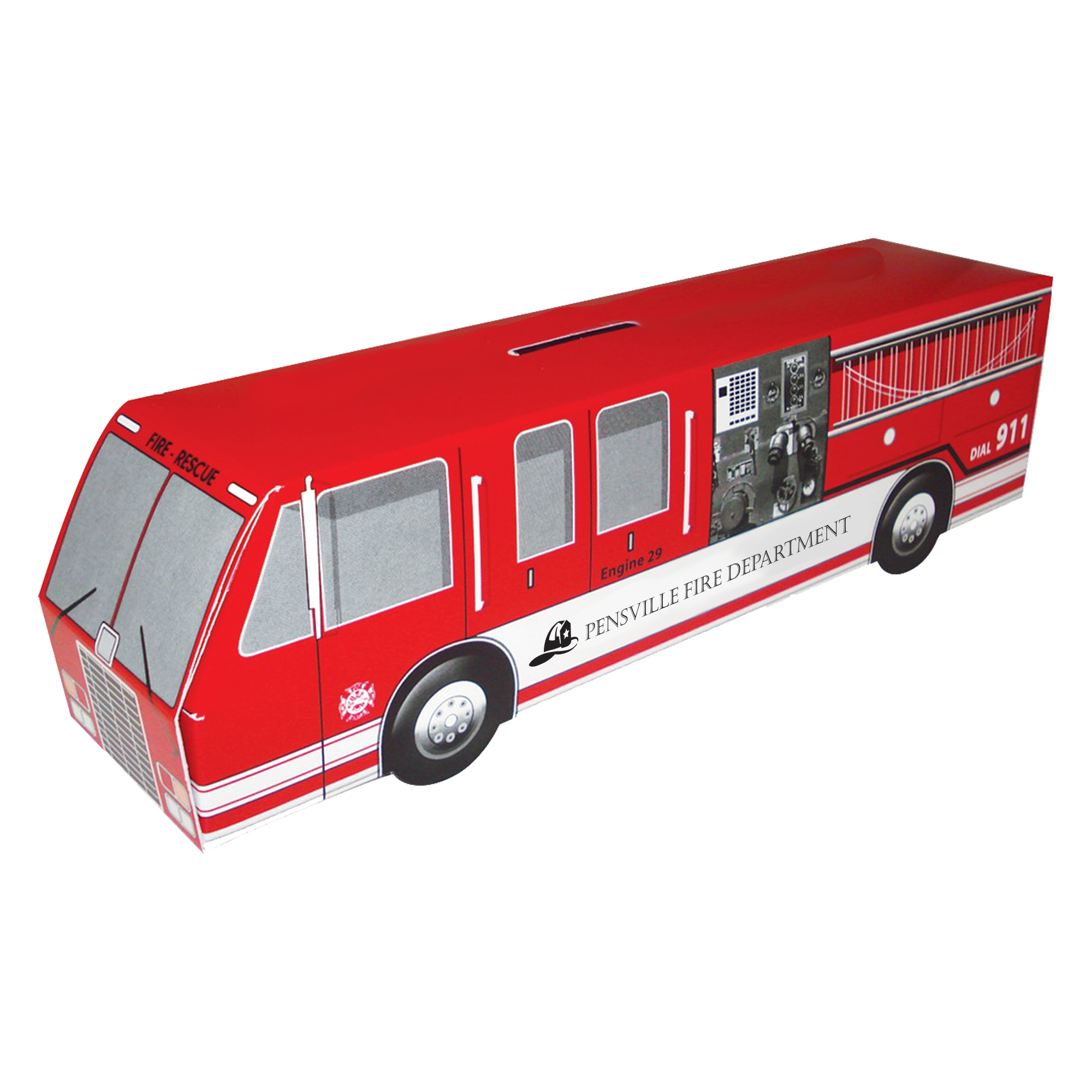 Product Photo 1 Fire Truck Bank, Paper Board