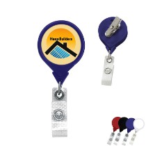 Jumbo Round Retractable Badgeholder, Alligator Clip w/Antimicrobial Additive