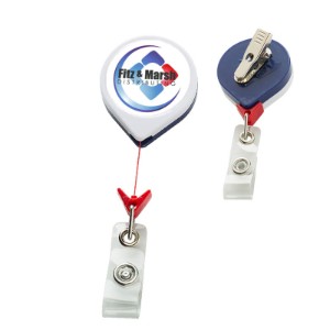 Jumbo Patriot Round Retractable Badgeholder, Alligator Clip - DE3110