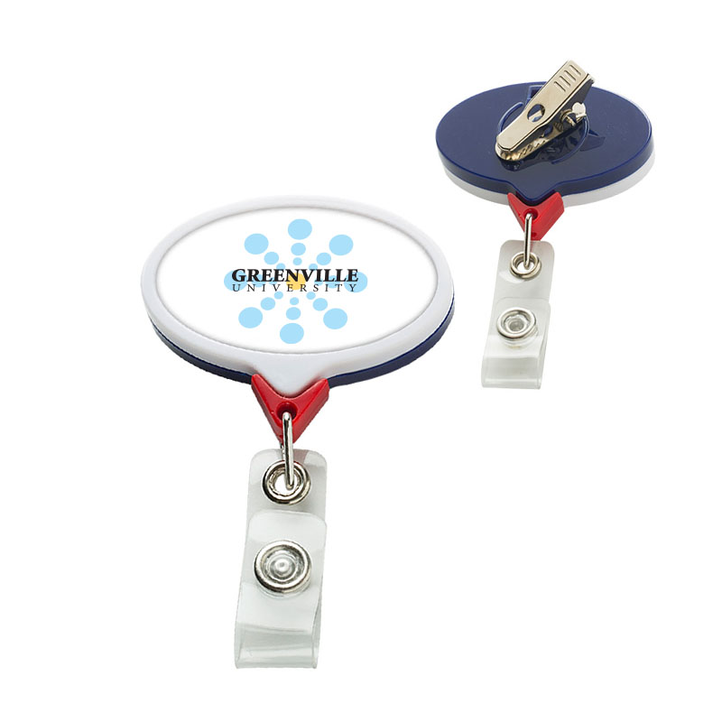 Product Photo 1 Jumbo Patriot Oval Retractable Badgeholder, Alligator Clip