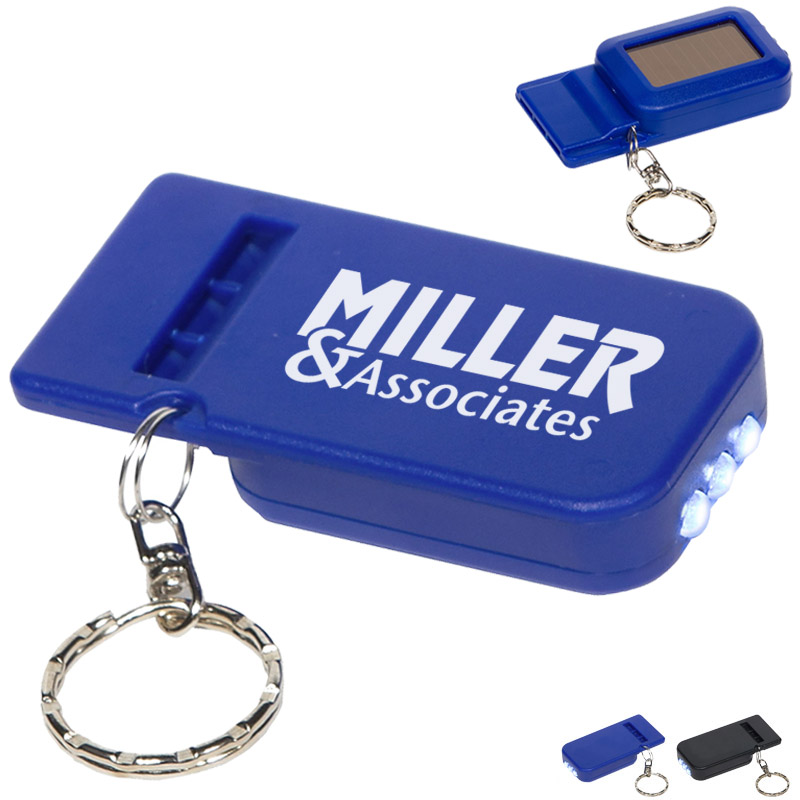 Product Photo 1 Solar Powered Light and Whistle Key Chain, 3 LEDs