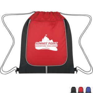 Wayfarer Stripe Polyester Drawstring Reflective Sports Pack - HT2634