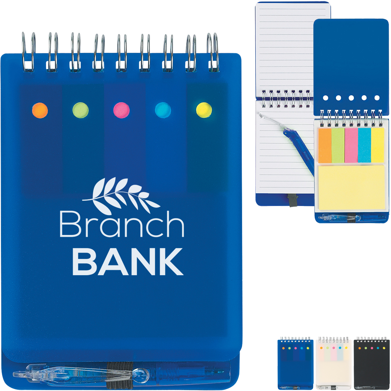 Product Photo 1 Spiral Jotter w/ Sticky Notes, Flags & Pen, 3-1/2" x 5-1/4"