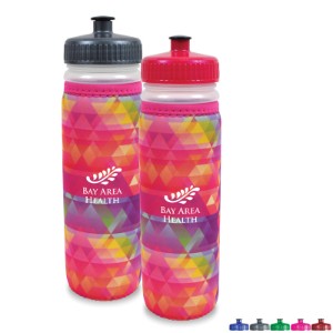 Neoprene Sleeve Sports Bottle w/ Push-Pull Cap, 22oz. - NM1256