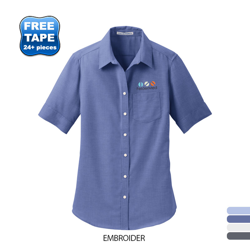 Product Photo 1 Port Authority® SuperPro™ Oxford Ladies' Short Sleeve Shirt