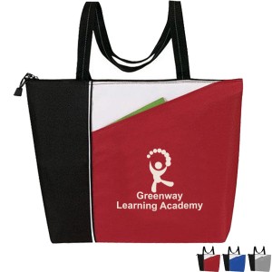 Slant Color Pop 600D Zippered Tote - CT1955