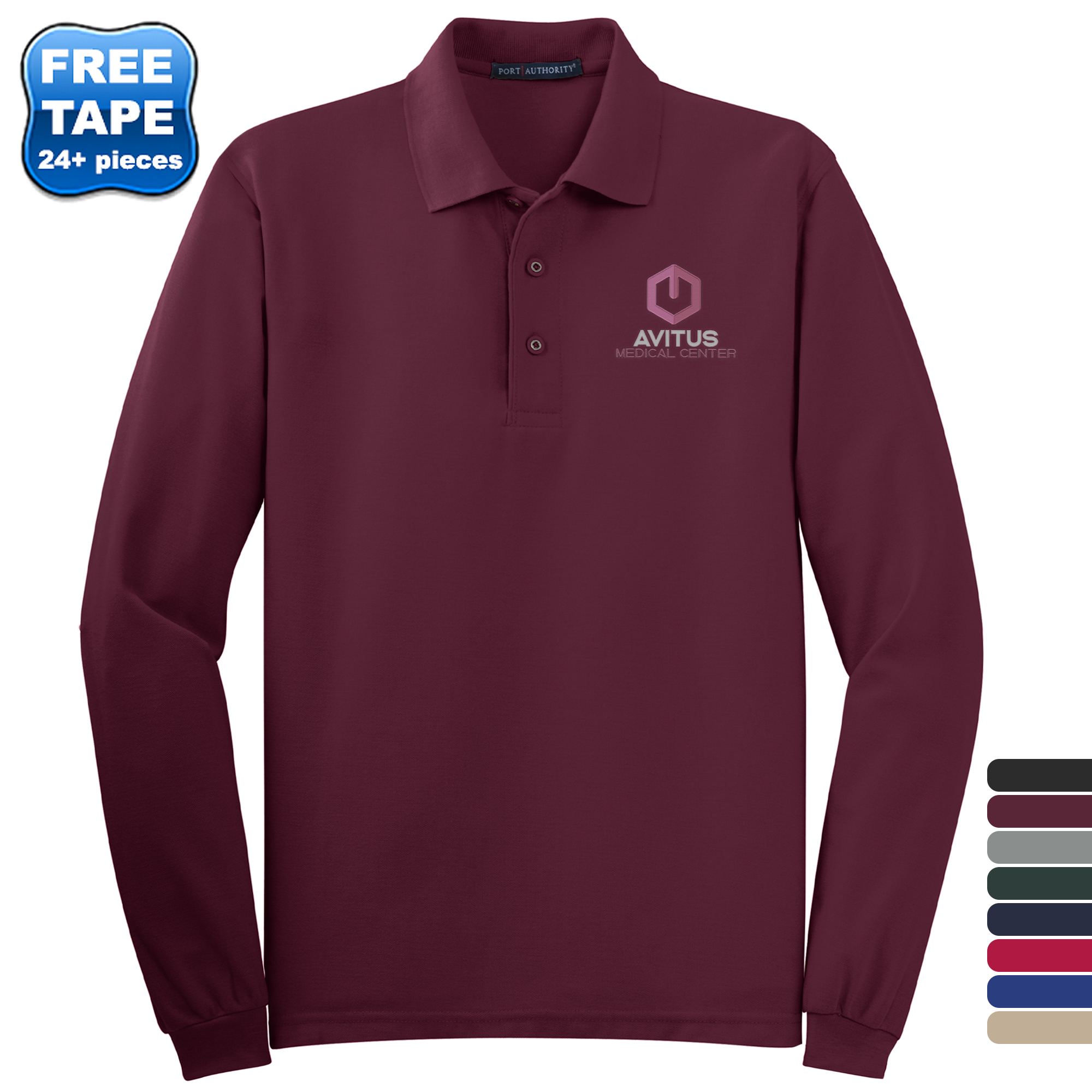 Product Photo 1 Port Authority® Silk Touch™ Pique Men's Long Sleeve Polo