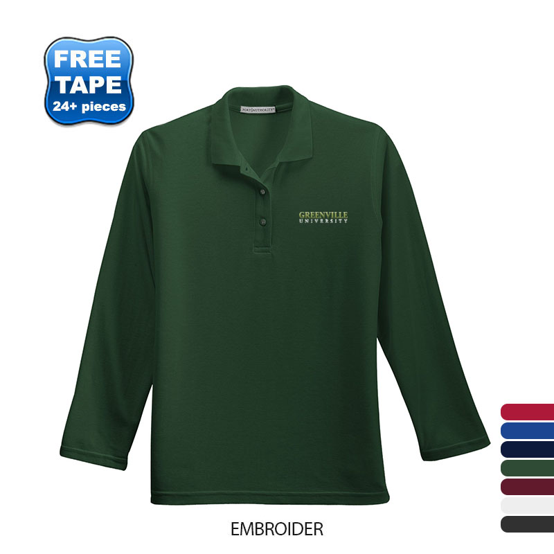 Product Photo 1 Port Authority® Silk Touch™ Pique Ladies' Long Sleeve Polo