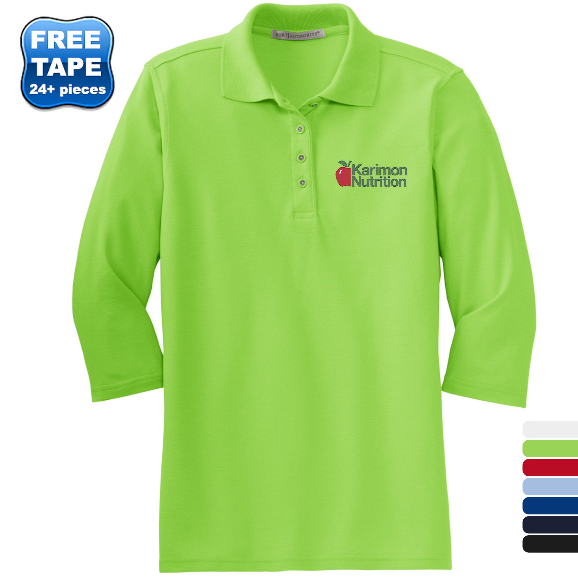 Product Photo 1 Port Authority® Silk Touch™ Pique Ladies' 3/4 Sleeve Polo