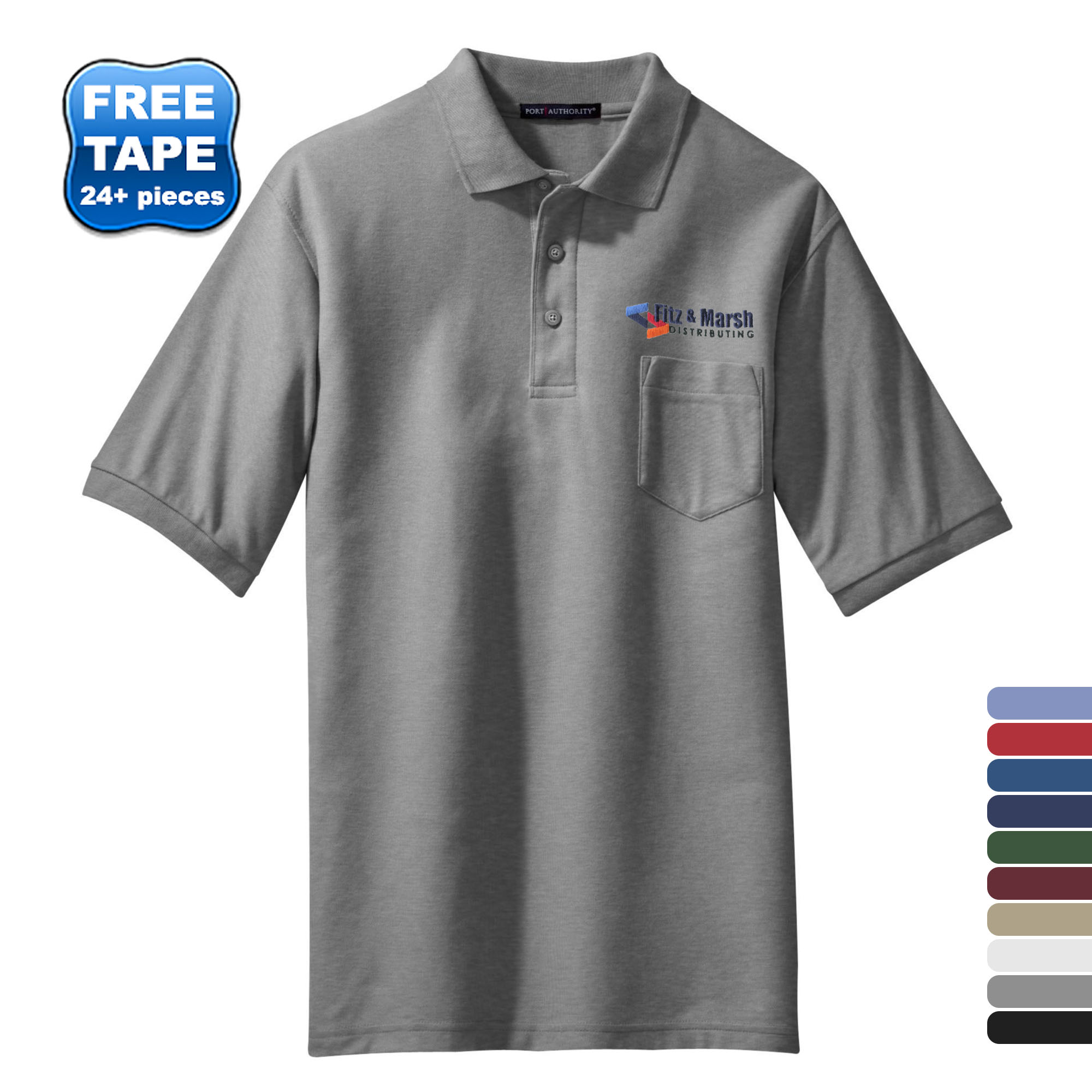 Product Photo 1 Port Authority® Silk Touch™ Pique Men's Polo with Pocket