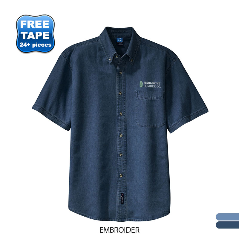 Product Photo 1 Port & Company® Value Denim Men's Short Sleeve Shirt