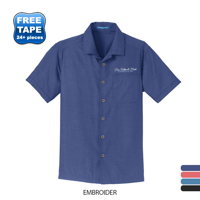Product Photo 1 Port Authority® Textured Men's Short Sleeve Camp Shirt