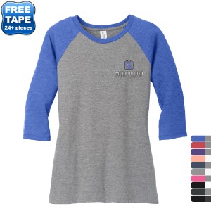 District Made® Perfect Tri™ Ladies' 3/4-Sleeve Raglan - WJ2230