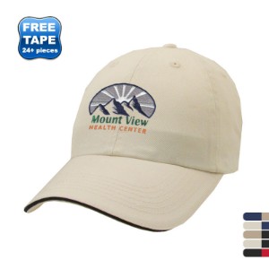 Chino Washed Cotton Twill Unconstructed Sandwich Cap - AM8006