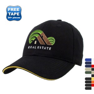Heavyweight Washed Brushed Cotton Twill Constructed Sandwich Cap - AM8038