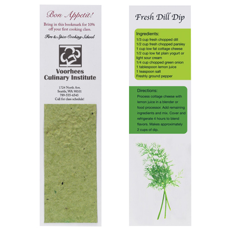 Product Photo 1 Seed Paper Basil Recipe Bookmark